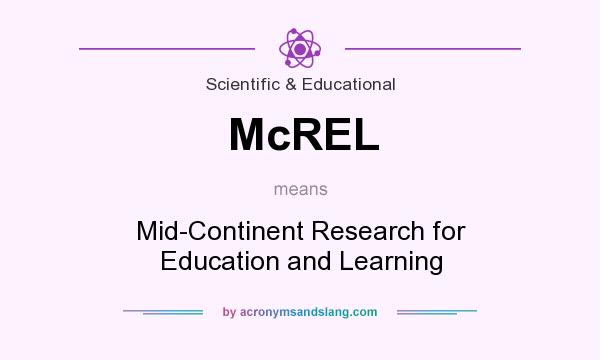 What does McREL mean? It stands for Mid-Continent Research for Education and Learning