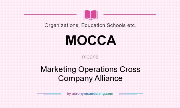 What does MOCCA mean? It stands for Marketing Operations Cross Company Alliance