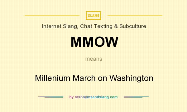 What does MMOW mean? It stands for Millenium March on Washington