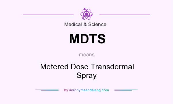 What does MDTS mean? It stands for Metered Dose Transdermal Spray