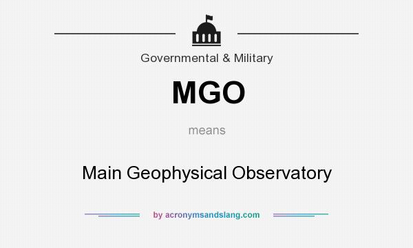 What does MGO mean? It stands for Main Geophysical Observatory