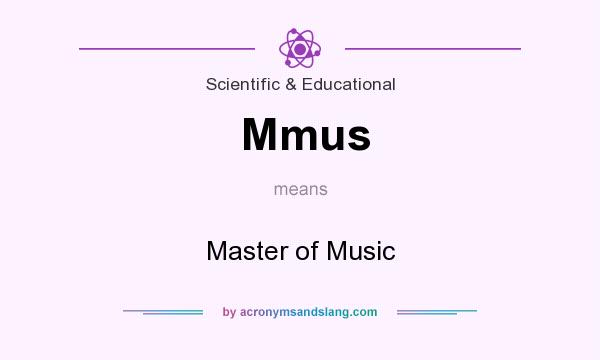 What does Mmus mean? It stands for Master of Music