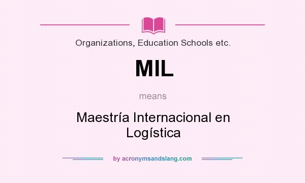 What does MIL mean? It stands for Maestría Internacional en Logística