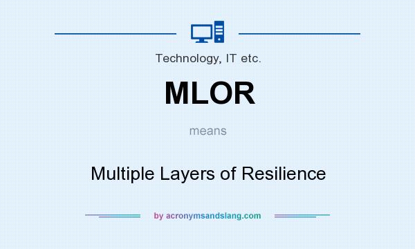 What does MLOR mean? It stands for Multiple Layers of Resilience