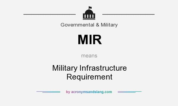 What does MIR mean? It stands for Military Infrastructure Requirement