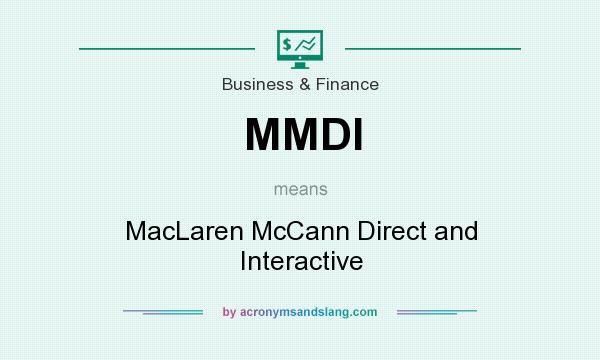 What does MMDI mean? It stands for MacLaren McCann Direct and Interactive