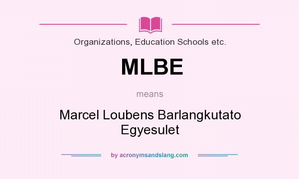 What does MLBE mean? It stands for Marcel Loubens Barlangkutato Egyesulet