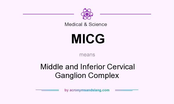 What does MICG mean? It stands for Middle and Inferior Cervical Ganglion Complex