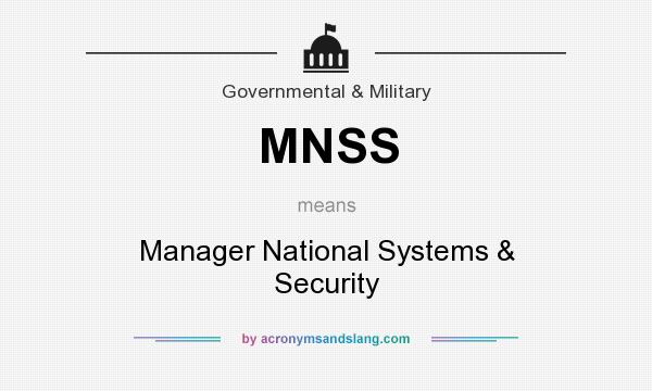 What does MNSS mean? It stands for Manager National Systems & Security