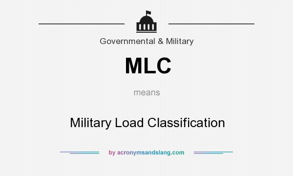 What does MLC mean? It stands for Military Load Classification