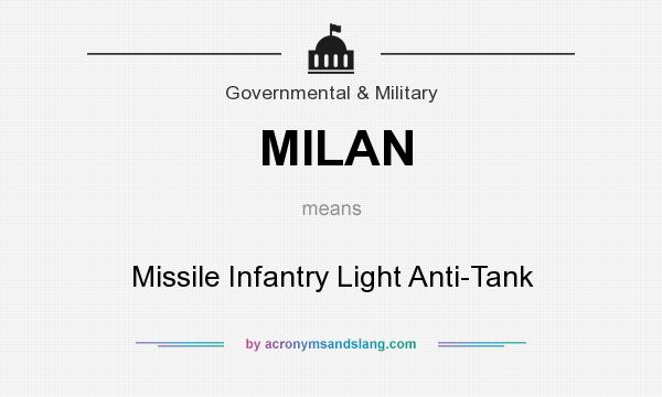 What does MILAN mean? It stands for Missile Infantry Light Anti-Tank