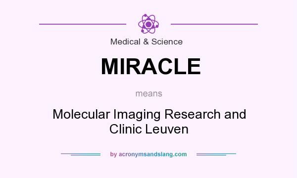 What does MIRACLE mean? It stands for Molecular Imaging Research and Clinic Leuven