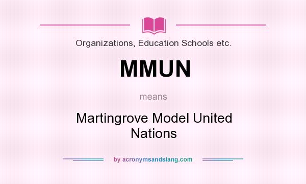 What does MMUN mean? It stands for Martingrove Model United Nations