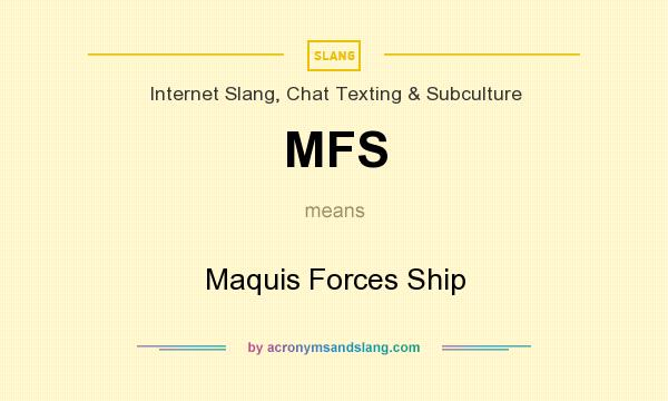 What does MFS mean? It stands for Maquis Forces Ship