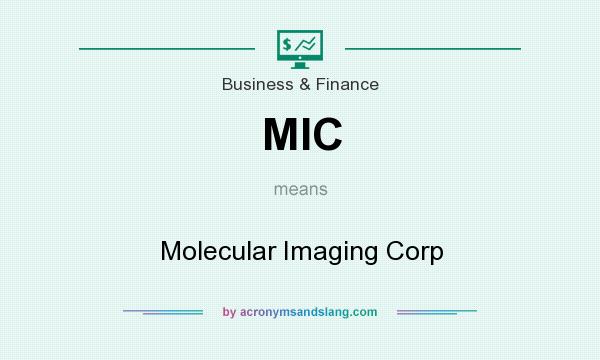 What does MIC mean? It stands for Molecular Imaging Corp