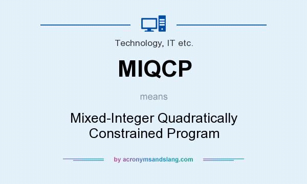 What does MIQCP mean? It stands for Mixed-Integer Quadratically Constrained Program