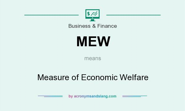 What does MEW mean? It stands for Measure of Economic Welfare