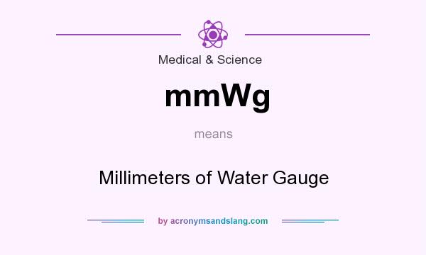 What does mmWg mean? It stands for Millimeters of Water Gauge