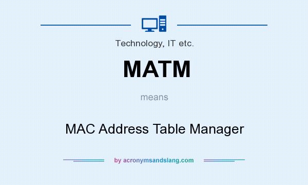 What does MATM mean? It stands for MAC Address Table Manager
