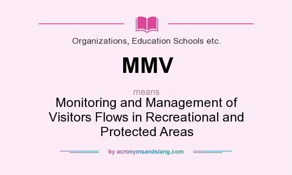 What does MMV mean? It stands for Monitoring and Management of Visitors Flows in Recreational and Protected Areas