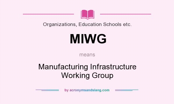 What does MIWG mean? It stands for Manufacturing Infrastructure Working Group