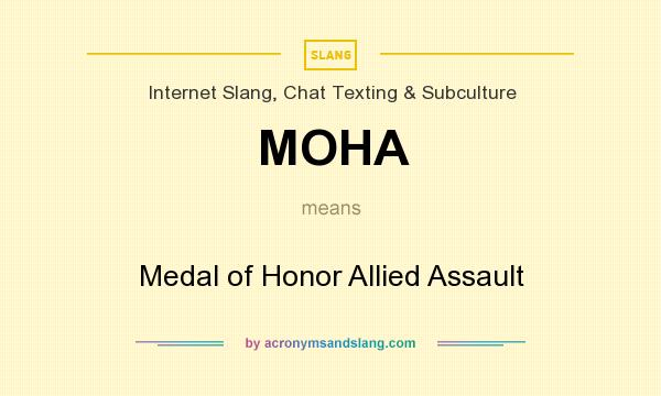 What does MOHA mean? It stands for Medal of Honor Allied Assault