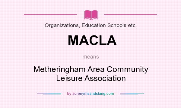 What does MACLA mean? It stands for Metheringham Area Community Leisure Association