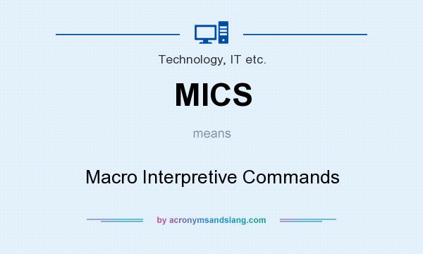 What does MICS mean? It stands for Macro Interpretive Commands