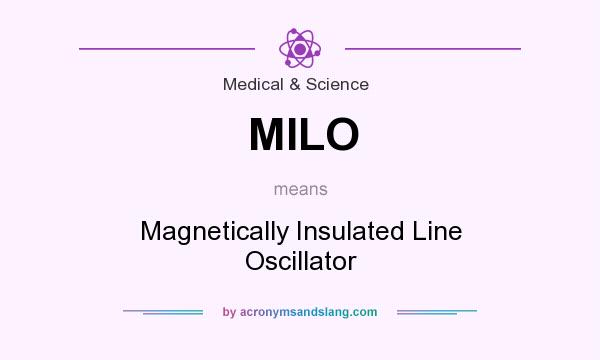 What does MILO mean? It stands for Magnetically Insulated Line Oscillator