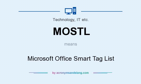 What does MOSTL mean? It stands for Microsoft Office Smart Tag List