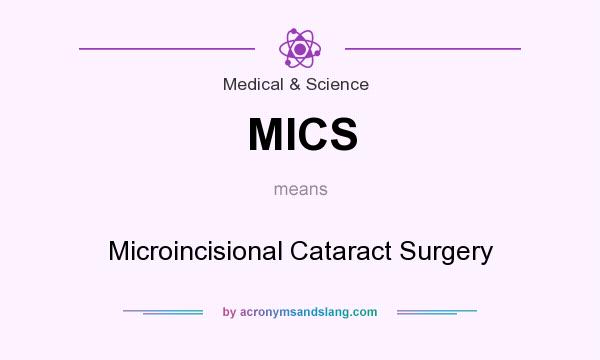 What does MICS mean? It stands for Microincisional Cataract Surgery