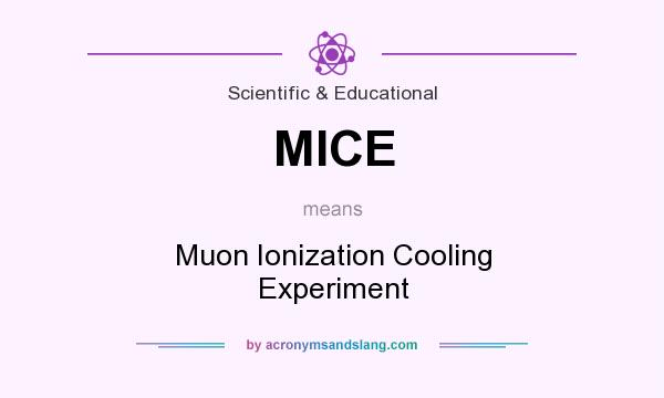 What does MICE mean? It stands for Muon Ionization Cooling Experiment