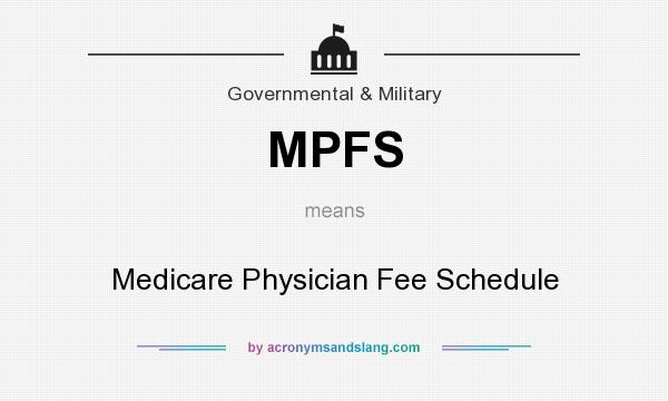 What does MPFS mean? It stands for Medicare Physician Fee Schedule