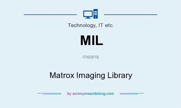 What does MIL mean? It stands for Matrox Imaging Library