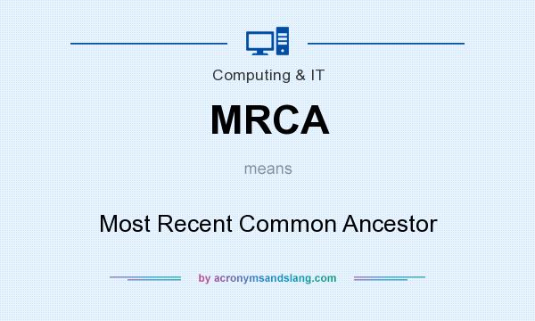 What does MRCA mean? It stands for Most Recent Common Ancestor