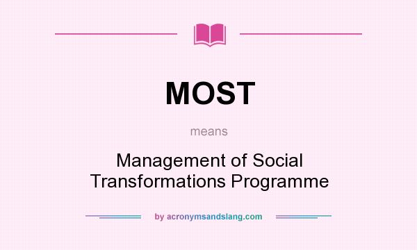 What does MOST mean? It stands for Management of Social Transformations Programme