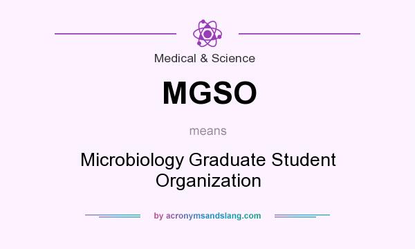 What does MGSO mean? It stands for Microbiology Graduate Student Organization