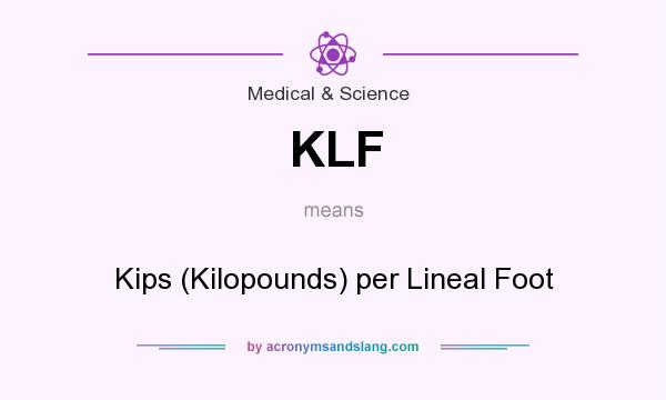 What does KLF mean? It stands for Kips (Kilopounds) per Lineal Foot