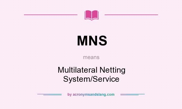 What does MNS mean? It stands for Multilateral Netting System/Service