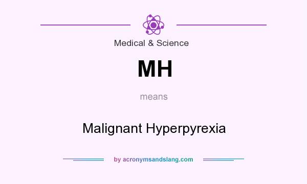 What does MH mean? It stands for Malignant Hyperpyrexia