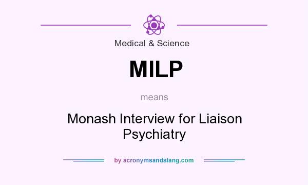 What does MILP mean? It stands for Monash Interview for Liaison Psychiatry