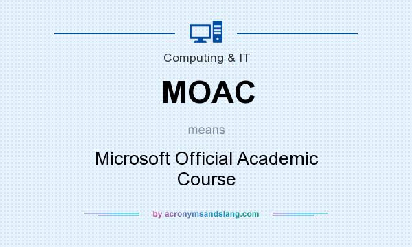 What does MOAC mean? It stands for Microsoft Official Academic Course