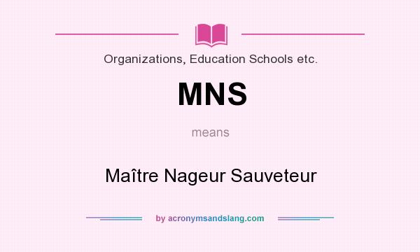 What does MNS mean? It stands for Maître Nageur Sauveteur