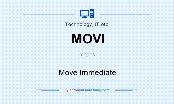 What does MOVI mean? It stands for Move Immediate