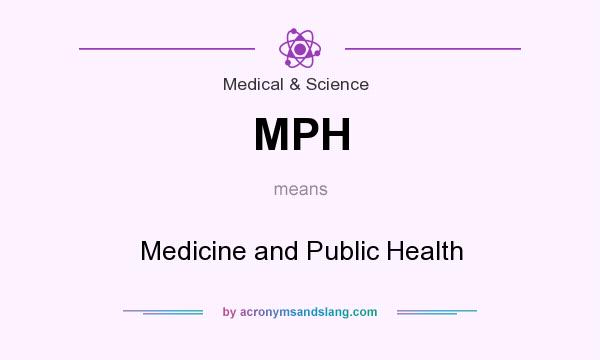 What does MPH mean? It stands for Medicine and Public Health