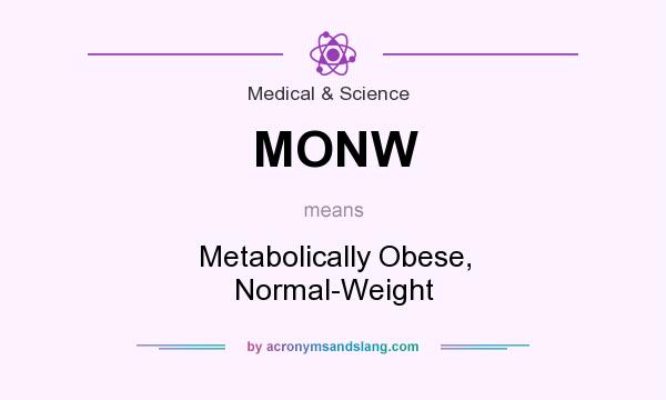 What does MONW mean? It stands for Metabolically Obese, Normal-Weight