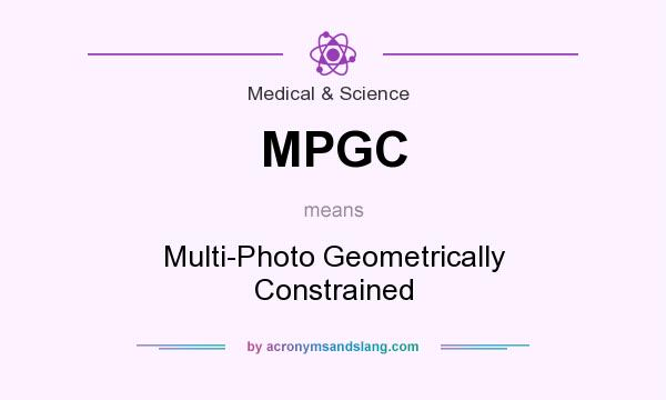 What does MPGC mean? It stands for Multi-Photo Geometrically Constrained