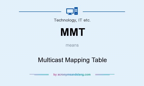 What does MMT mean? It stands for Multicast Mapping Table