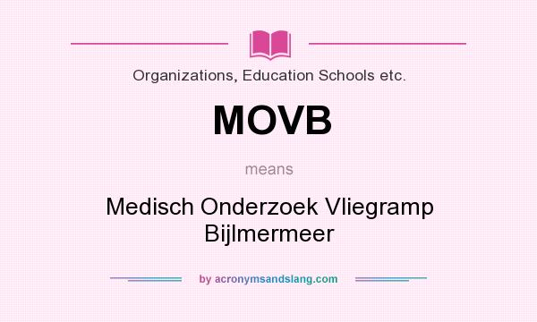 What does MOVB mean? It stands for Medisch Onderzoek Vliegramp Bijlmermeer
