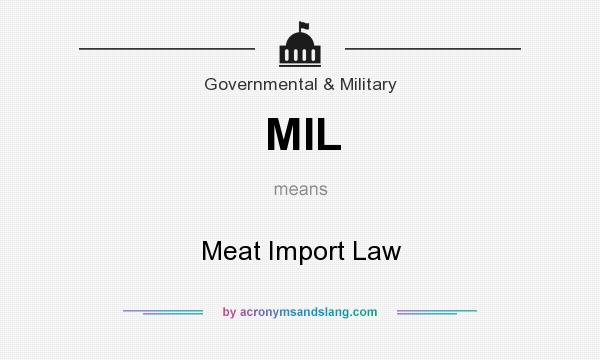 What does MIL mean? It stands for Meat Import Law